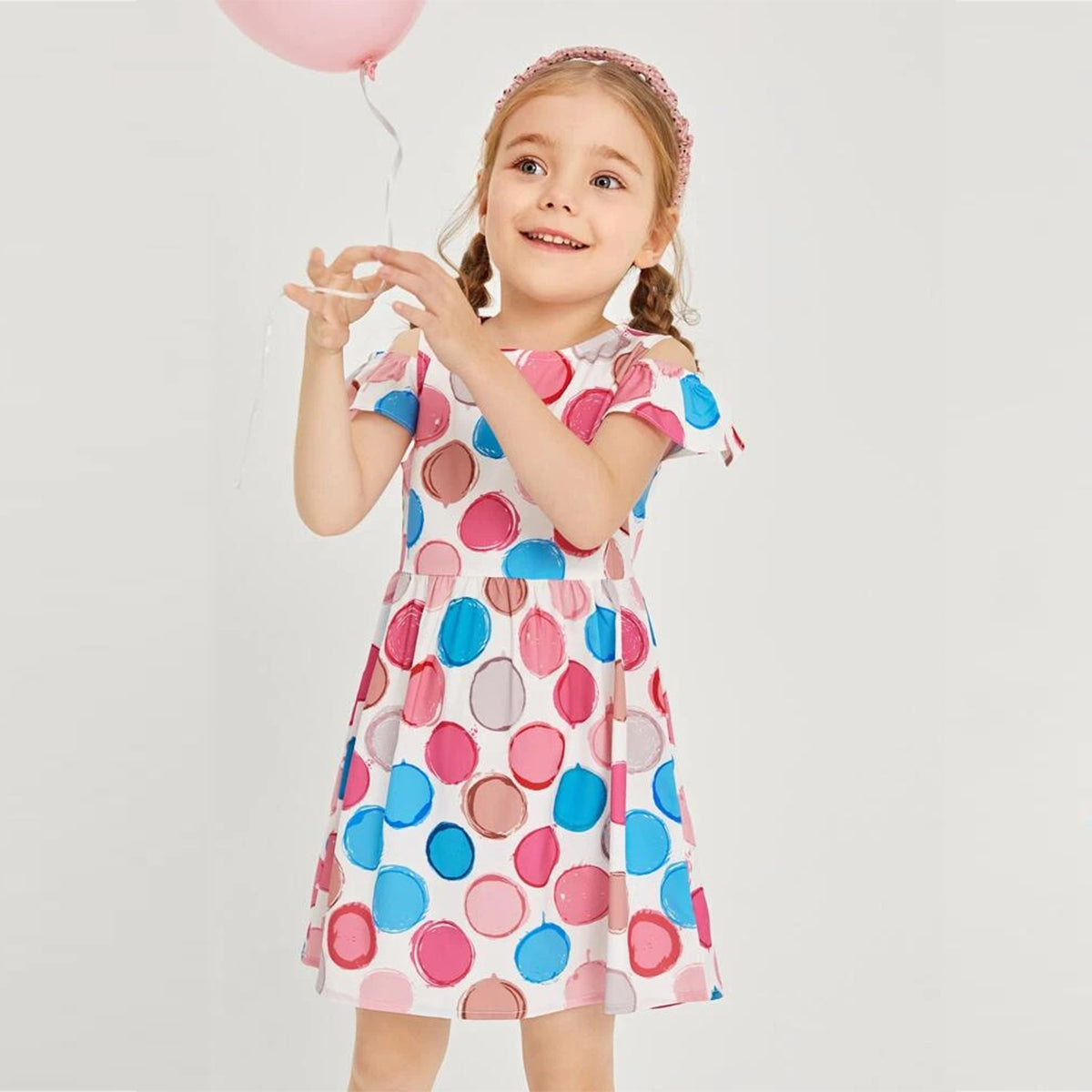 Kids New Fashion Multicolor Round Frock & Dress for Baby Girls.