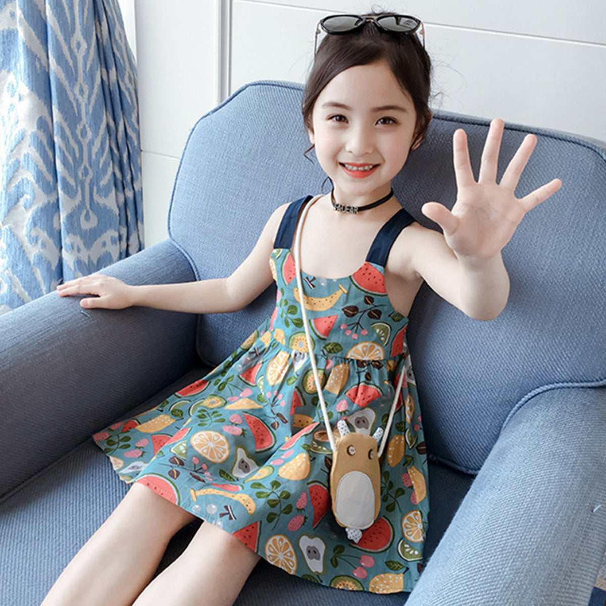 Stylish BabyGirl's Cotton Fruits Design Print Frocks & Dresses for Babydoll.