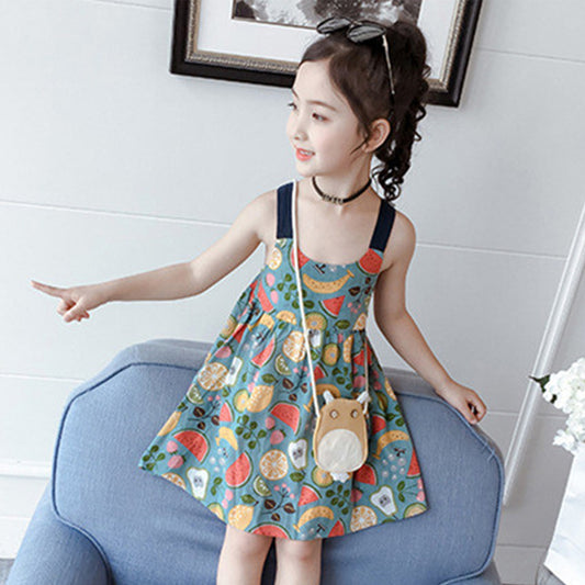 Stylish BabyGirl's Cotton Fruits Design Print Frocks & Dresses for Babydoll.