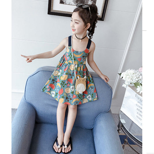 Stylish BabyGirl's Cotton Fruits Design Print Frocks & Dresses for Babydoll.