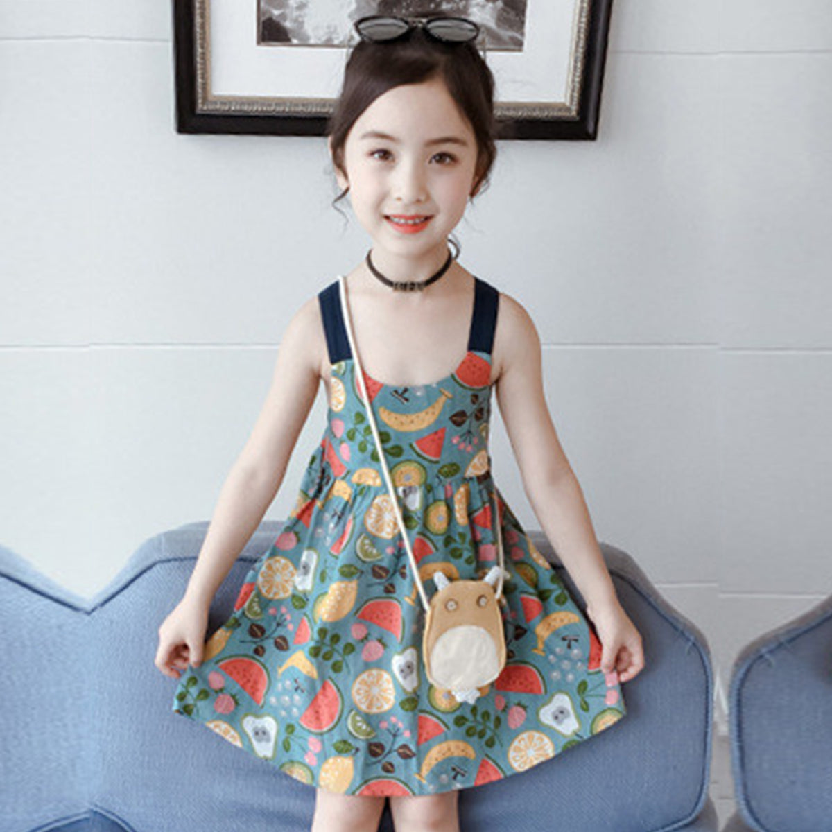 Stylish BabyGirl's Cotton Fruits Design Print Frocks & Dresses for Babydoll.