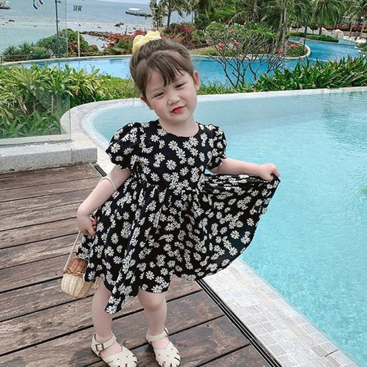 Babydoll Stylish Black Floral Designer Frocks & Dresses for Baby Girl.