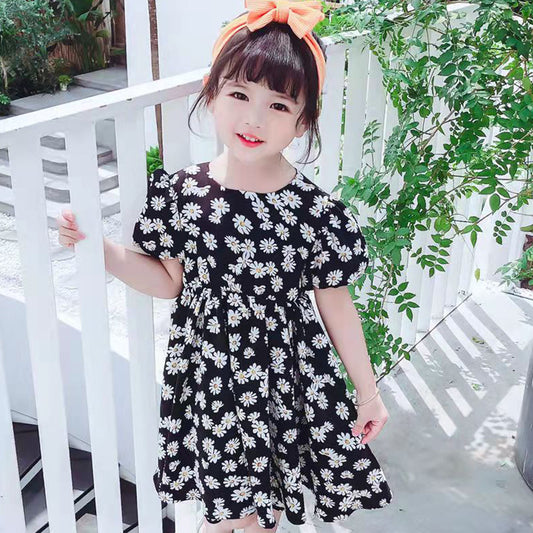 Babydoll Stylish Black Floral Designer Frocks & Dresses for Baby Girl.