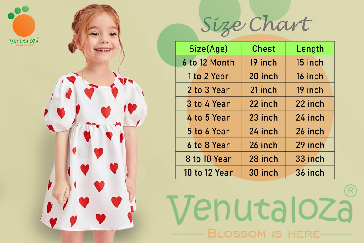 Kids New Fashion White_Heart Frock&Dress for Baby Girls.