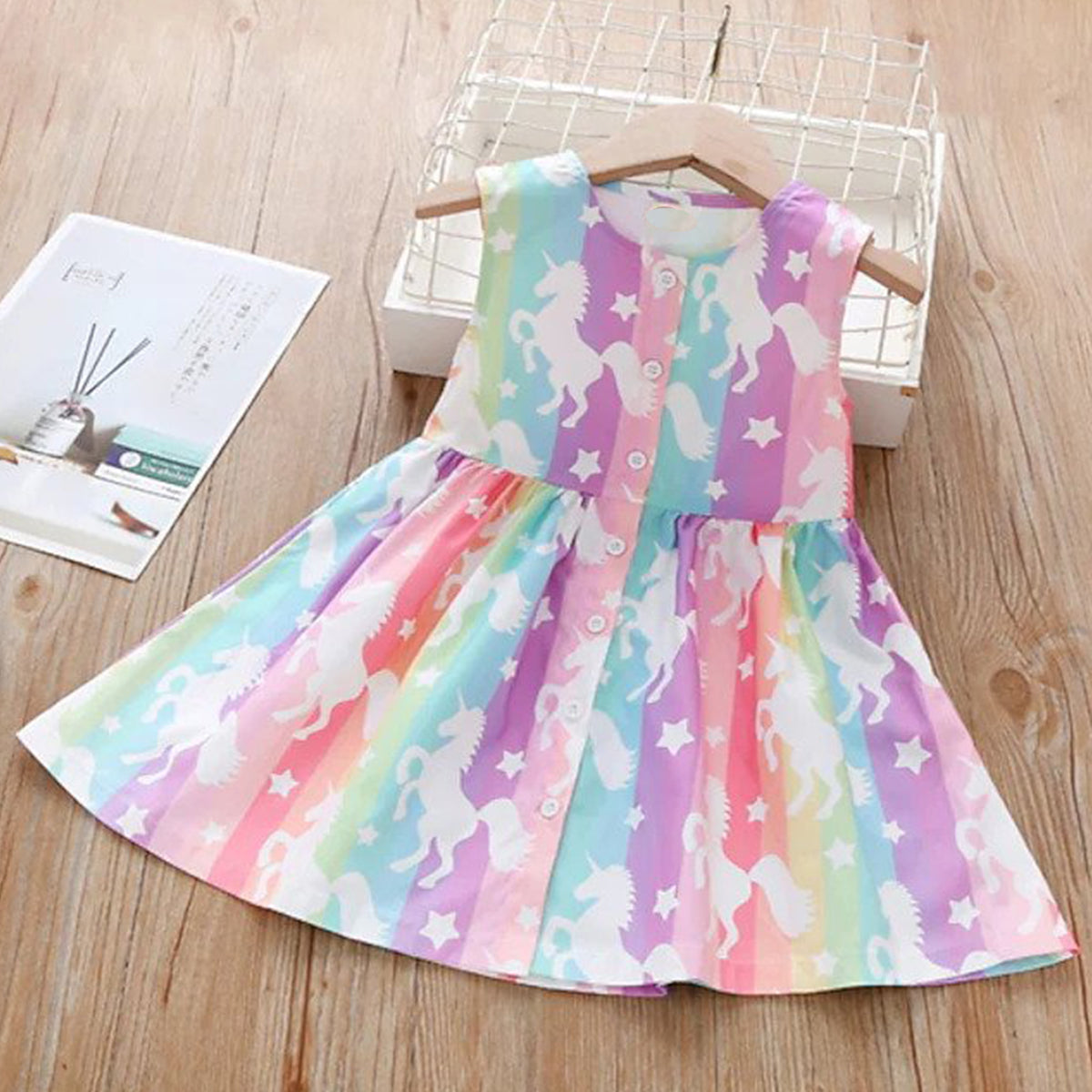 Babydoll New Fashion Horse Multicolor Line Frock & Dress for Baby Girls.