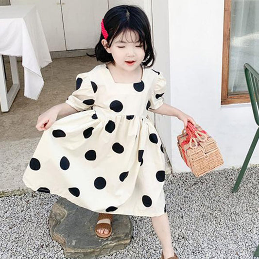 Stylish New Fashion Black Round Off_White Frock & Dress for Baby Girls.