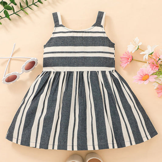 Toddler Girls Fashionable Striped Cami Frock & Dresses for BabyGirls.