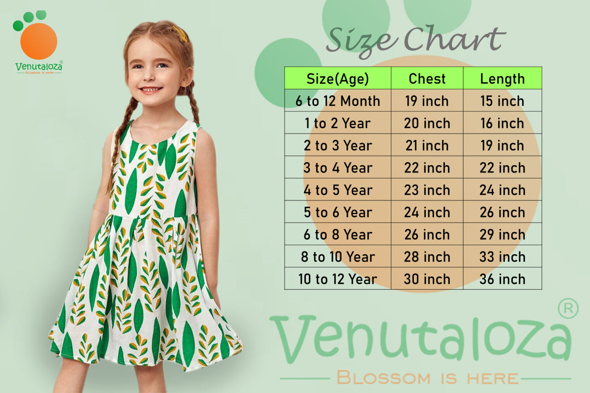 Stylish Colorfull Green Floral Designer Midi Frock_Dresses for Baby Girl.
