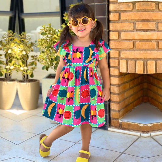 Venutaloza Toddler Girls Stylish Fruit Designer Frock & Dresses for BabyGirls.
