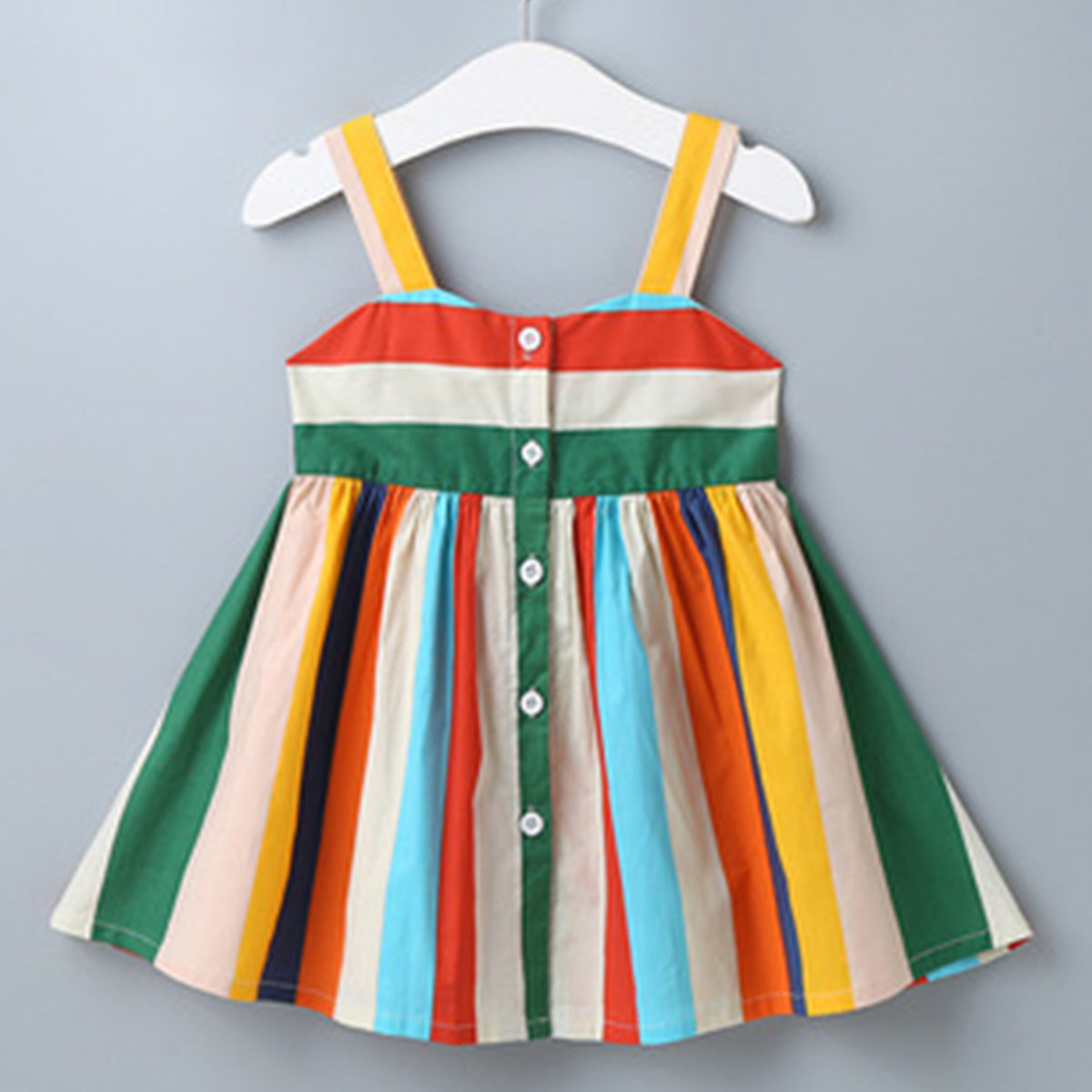 BabyGirl's Multicolor Strip Tunic Dress & Black Strip Top Sleeveless And Shorts (Combo Pack Of 2) for Kids.