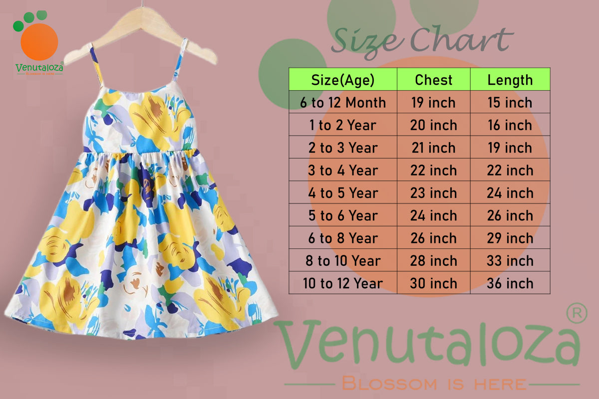 Venutaloza Baygirl Floral Cami Dresses & Frocks for Baby Girl.