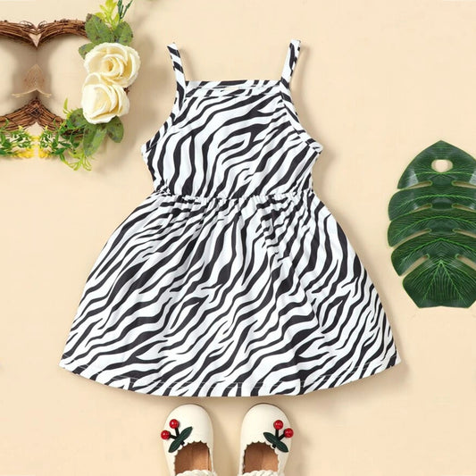 BabyGirl Zebra Striped Cami Dresses & Frocks for Baby Girl.