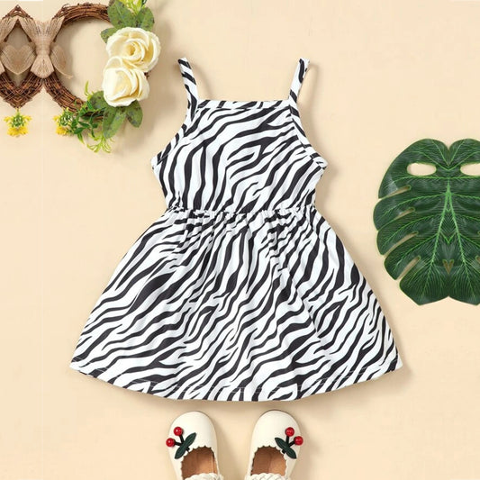BabyGirl Zebra Striped Cami Dresses & Frocks for Baby Girl.