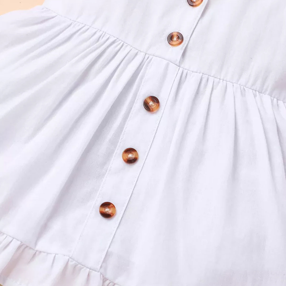 Toddler Girls Stylish Ruffle Hem Fake Button Deginer Frock & Dresses for BabyGirls.