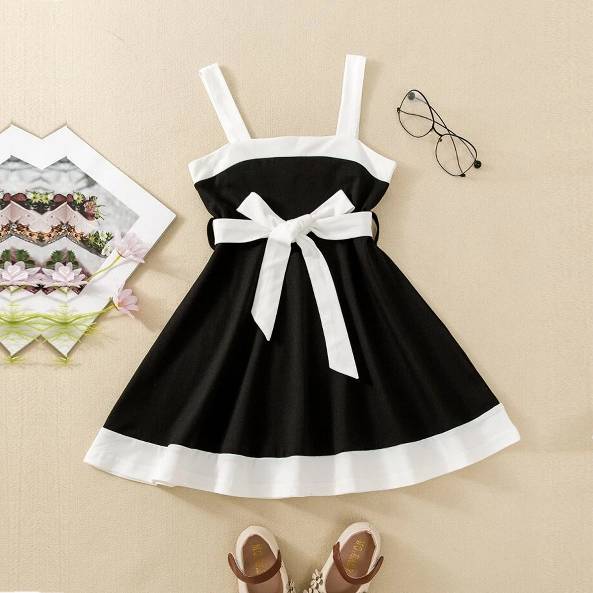 BabyGirl Princess New Black White Belted & Write Love Tunic Dresses Combo Packfor Baby Girls.