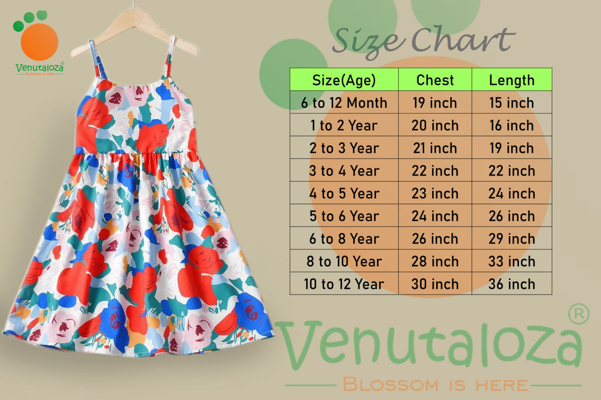 Babydoll Stylish Floral Allover Cut Out Back Cami Designer Frocks & Dresses for Baby Girl.