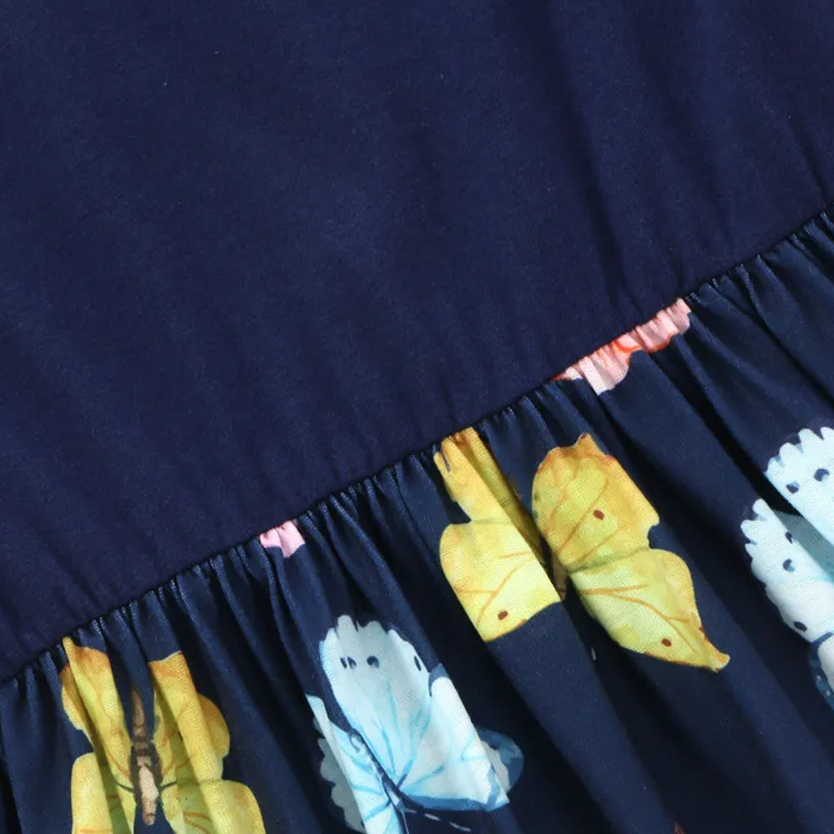 Venutaloza BabyGirl's Cotton Blue Butterfly Designer Frocks & Dresses for Kids.