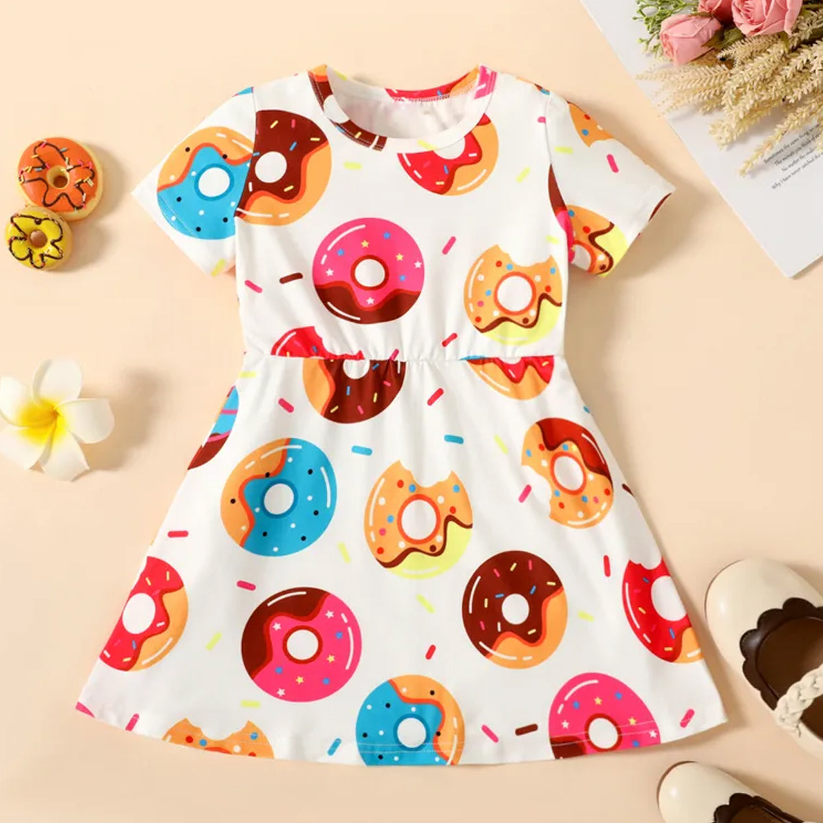 BabyGirl's Cotton Donut Twirl Designer Frocks & Dresses for Kids.