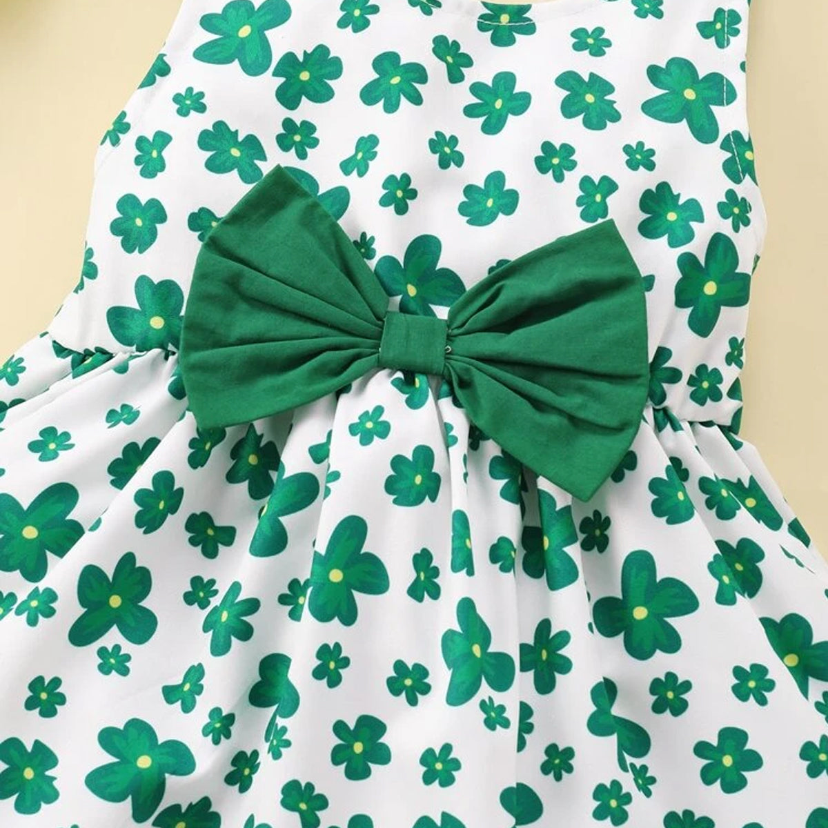 BabyGirl's Cotton Green Floral Frocks & Dresses for Kids.