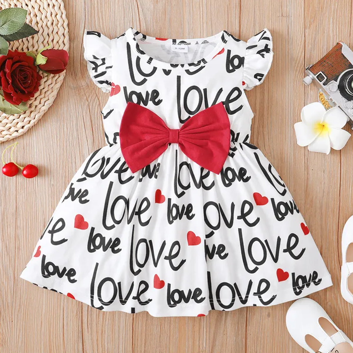 BabyGirl's Stylish Bold Multicolor & Love Letter Tunic Dresses_Frocks Combo for Kids.