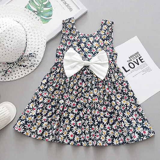Toddler Girls Allover Multi Floral Designer Frock & Dresses for Baby Girl.