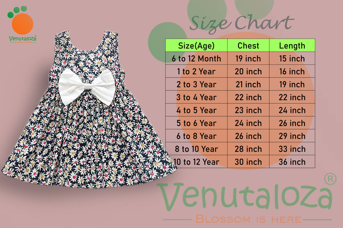 Toddler Girls Allover Multi Floral Designer Frock & Dresses for Baby Girl.