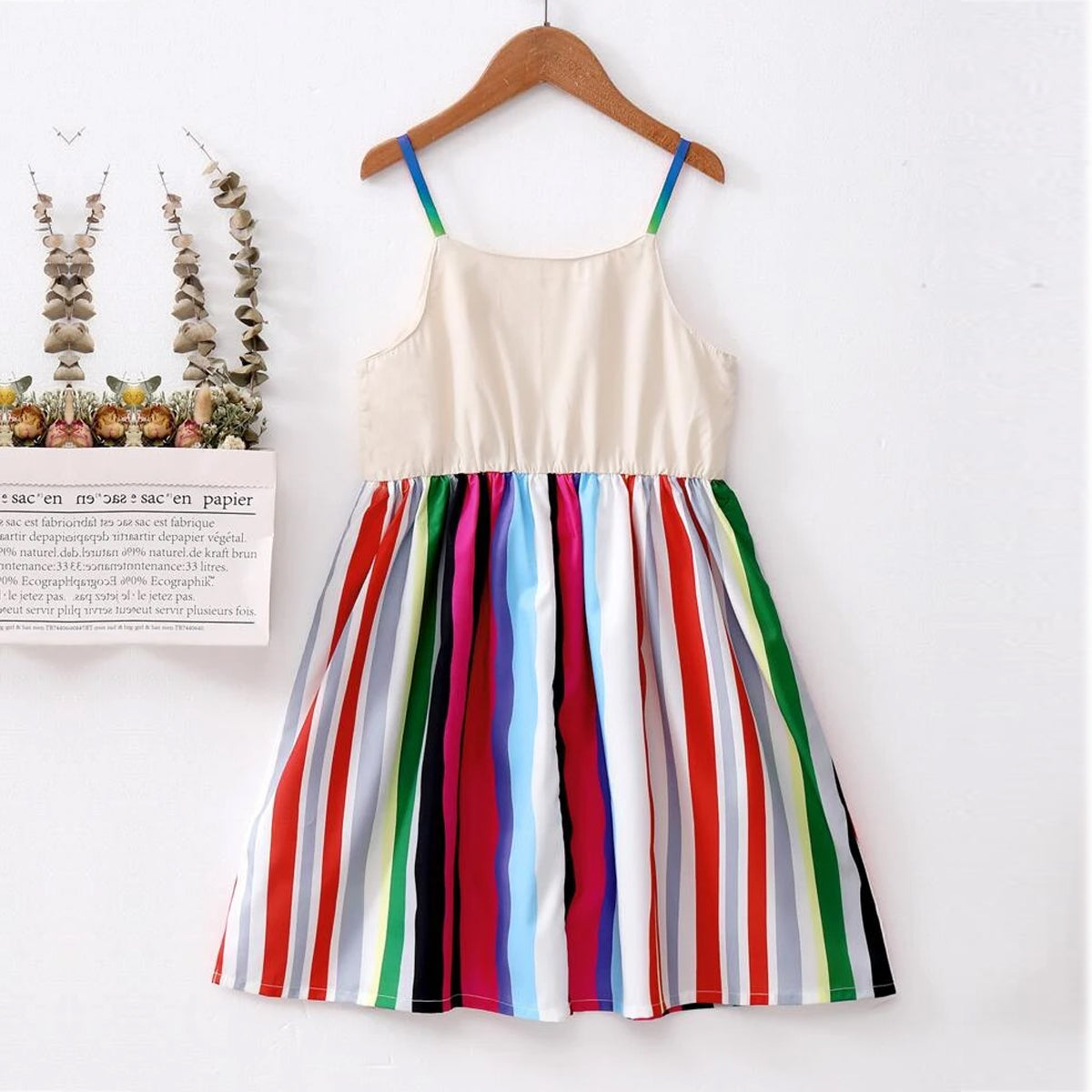 BabyGirl's Cotton Colorful Stripe Lining Frocks & Dresses for Babydoll.