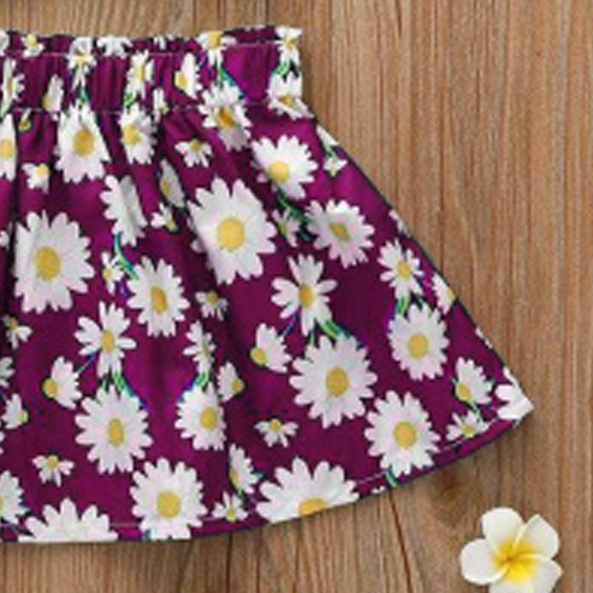 Floral Print Tie Front Top and Skirt Set For Baby Girls.