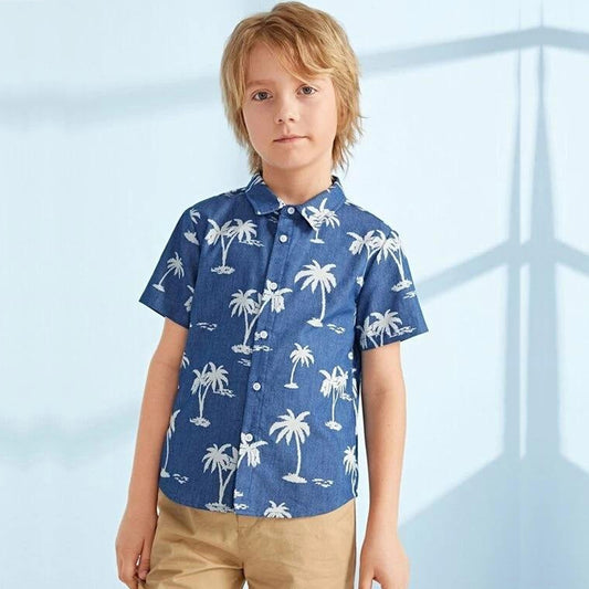Venutaloza Tree Coconut & Button Front Shirt For Boy.