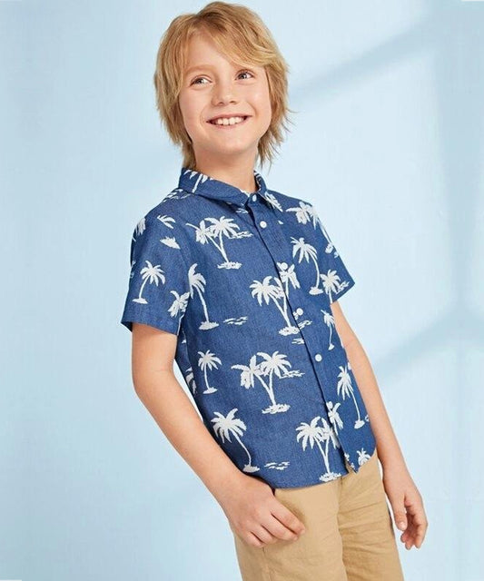 Venutaloza Tree Coconut & Button Front Shirt For Boy.