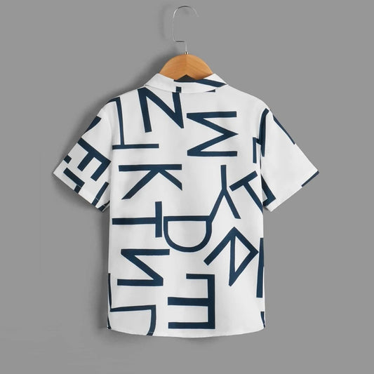 Venutaloza Boys All Letter Graphic Colorblock Shirt For Boy.