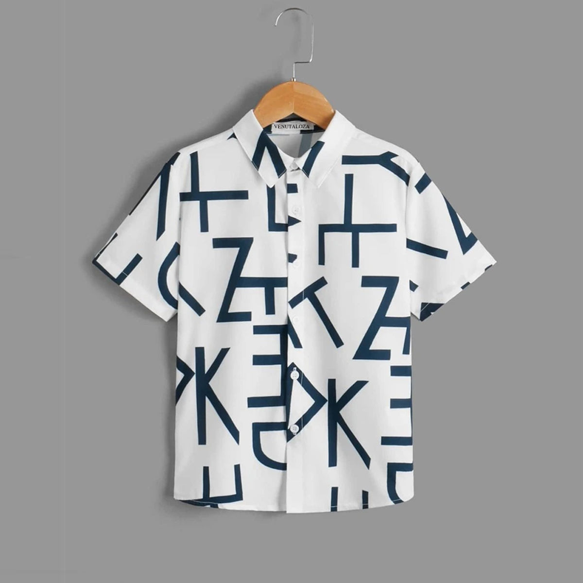 Venutaloza Boys All Letter Graphic Colorblock Shirt For Boy.