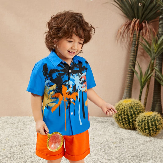 Venutaloza Boys Coconut Tree Print Shirt For Boy.
