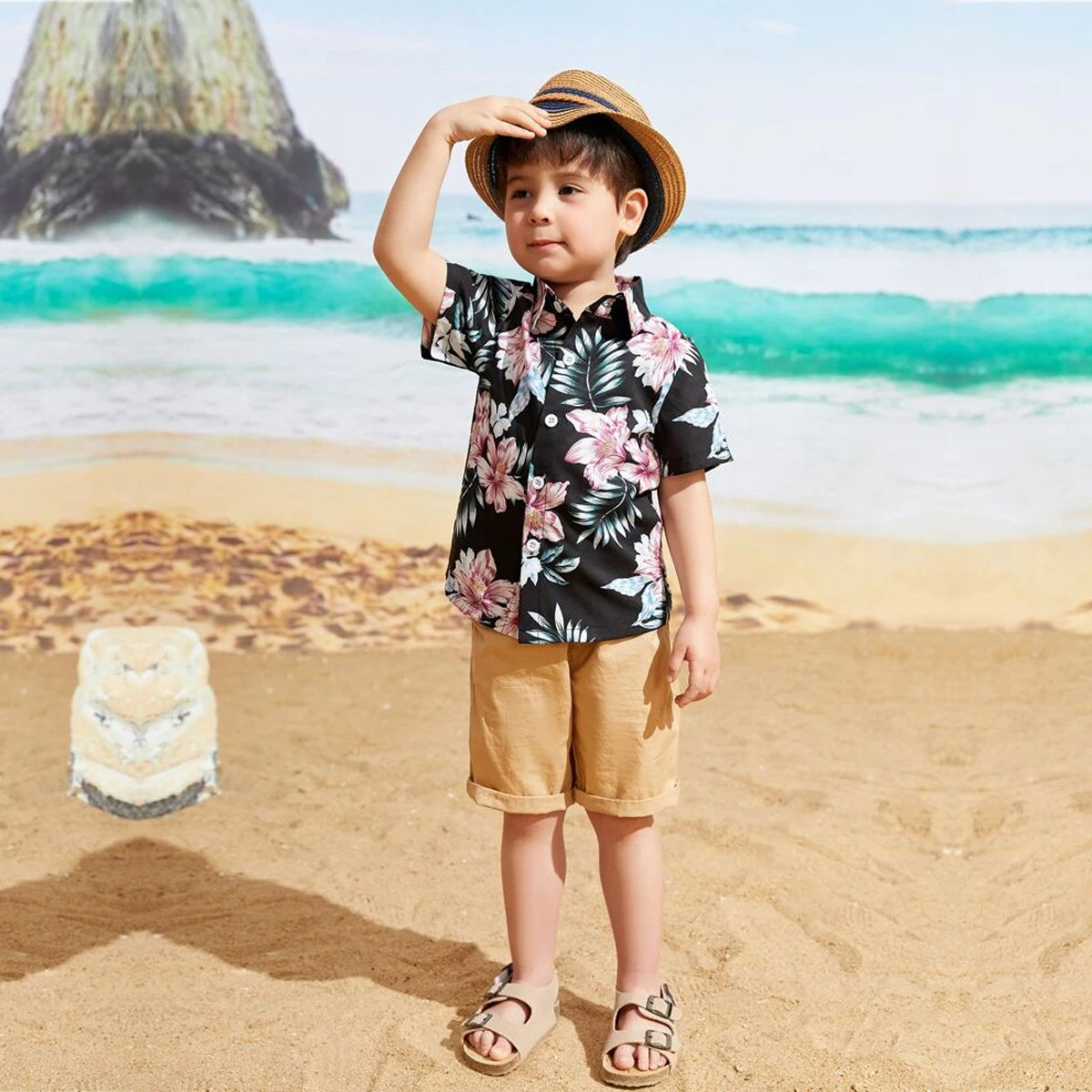 Venutaloza Boys Stylish Tropical Print Shirt For Boy.