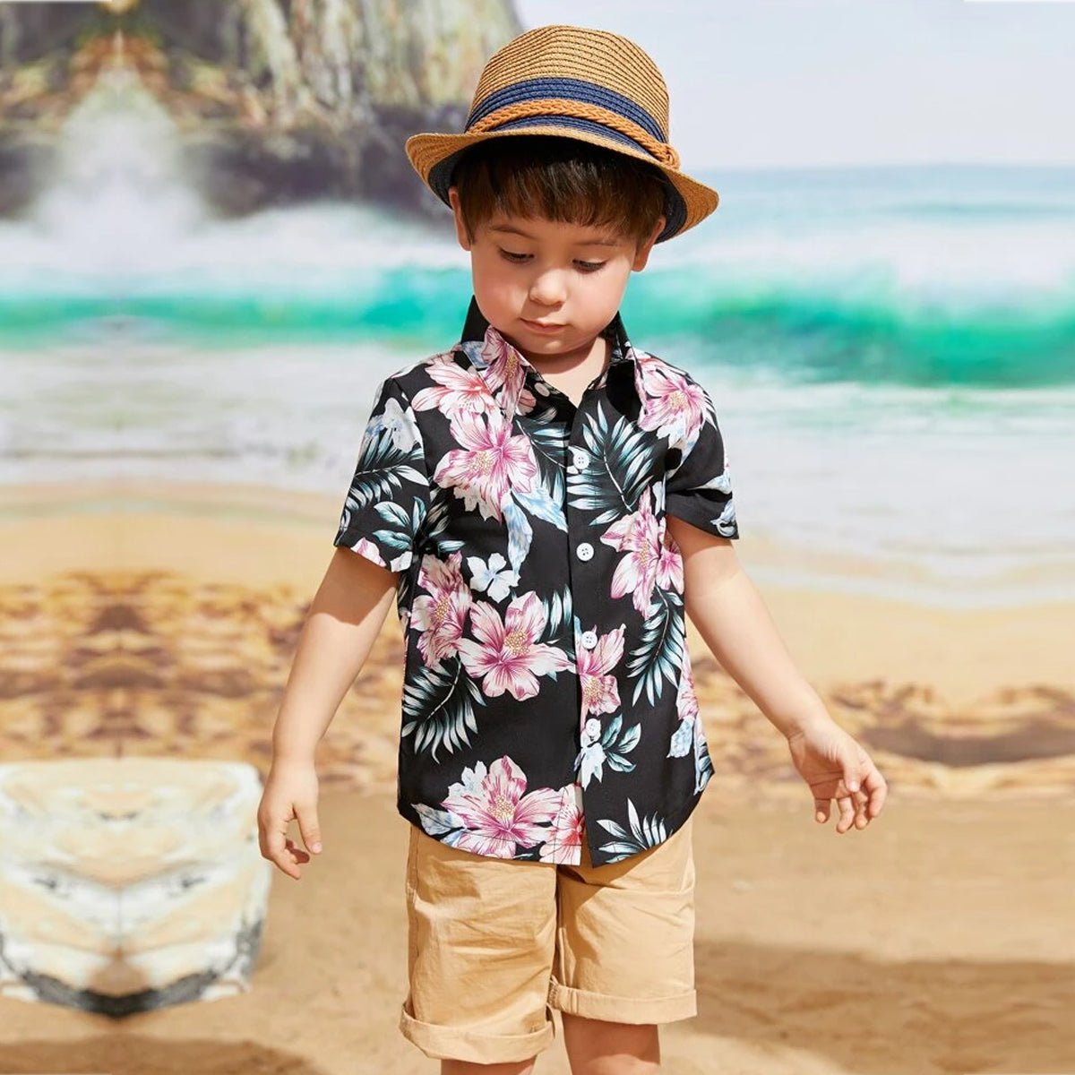 Venutaloza Boys Stylish Tropical Print Shirt For Boy.