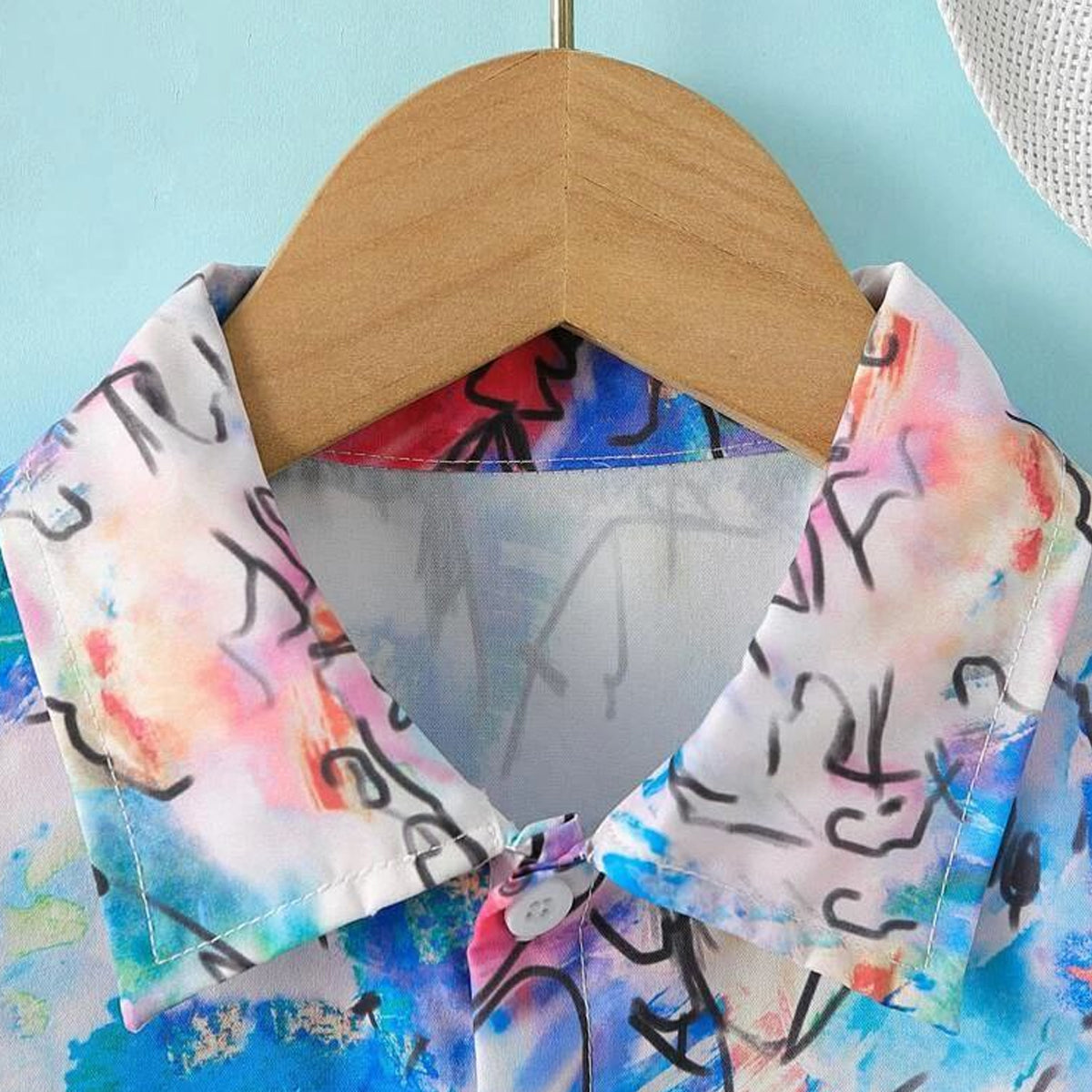 Venutaloza Rainbow Multi Color Designer Button Front Shirt For Boy.