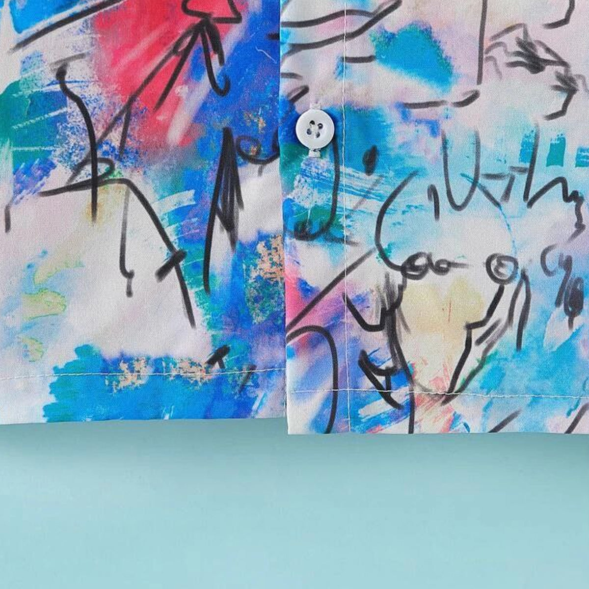 Venutaloza Rainbow Multi Color Designer Button Front Shirt For Boy.