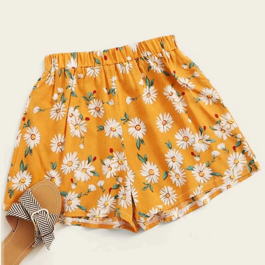 Venutaloza Toddler Girls Floral Print Hem Shorts For BabyGirls.