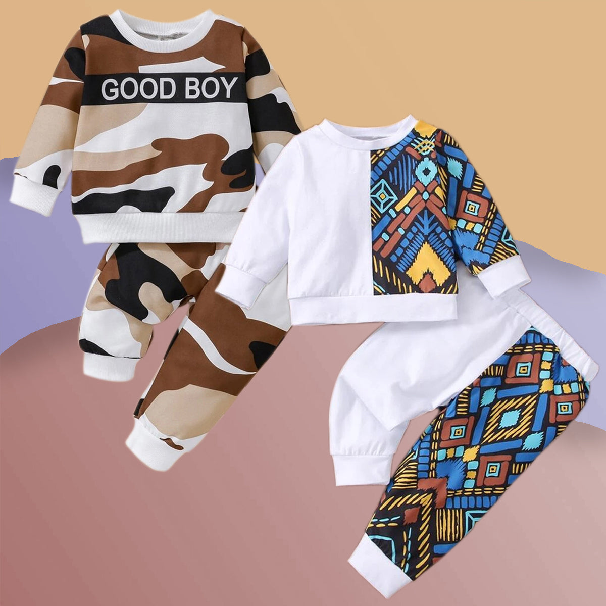 Venutaloza Baby Set Graphic Print_Cami & Color-Block Letter (Combo Pack Of 2) Sweatshirt & Sweatpants.