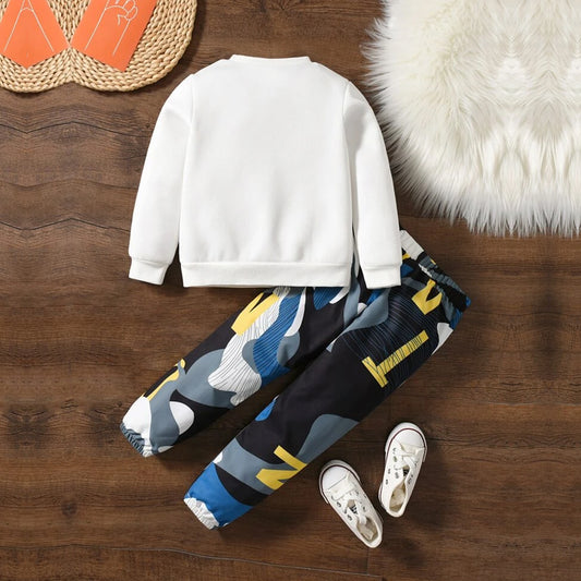 Venutaloza Toddler Boys Graphic Pullover & Cami Pent T-shirt & Pants.