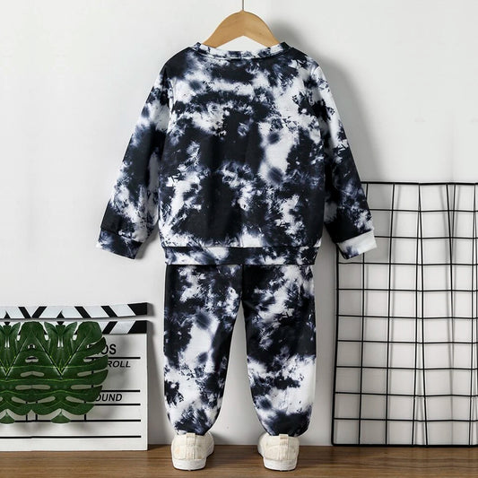 Venutaloza Baby Set Tie Dye Fleece Pillover Print & Cami T-Shirt & Pants.