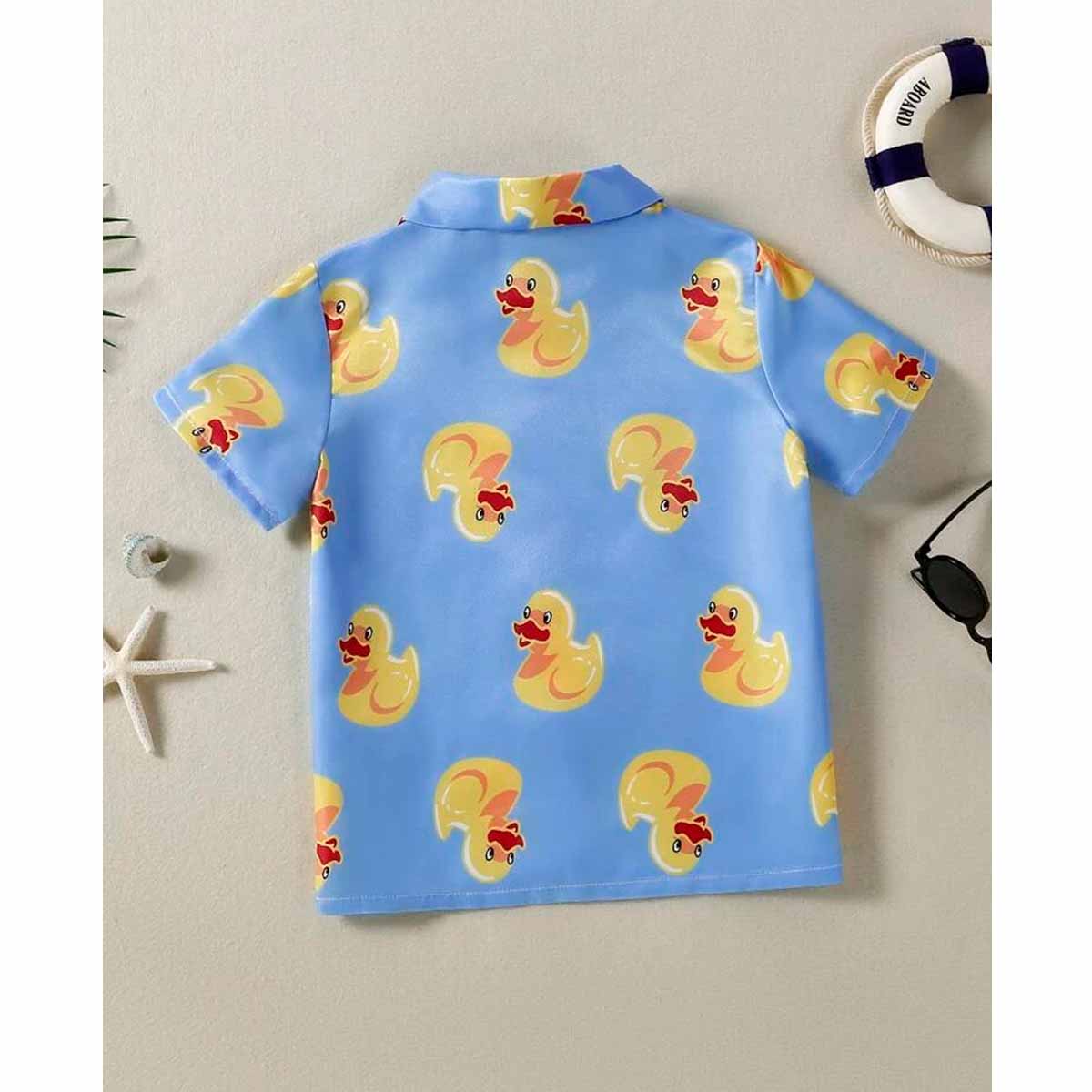 VENUTALOZA Toddler Boy Duck Pattern & Button Front Shirt For Boy.